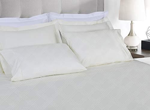 Luxury 100% Cotton Celine Ivory Damask Sheets - 800 Thread Count, 4 Pc Striped Set