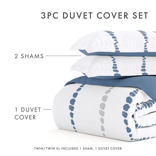 Twin Navy Duvet Cover Set with 2 Pillow Shams - Hotel-Like Comfort, Softness, and Dreamy Prints