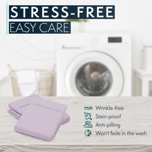 King Pillow Cases Set of 2 - Lavender Microfiber Pillowcases