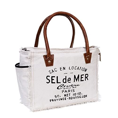 CLA Bags Sel De Mer Upcycled Canvas & Cowhide Tote Bag