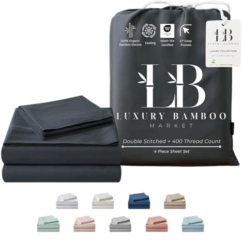 Coastal Green 17" Deep Pocket 100% Bamboo Bed Sheets | Ultra Soft & Cooling