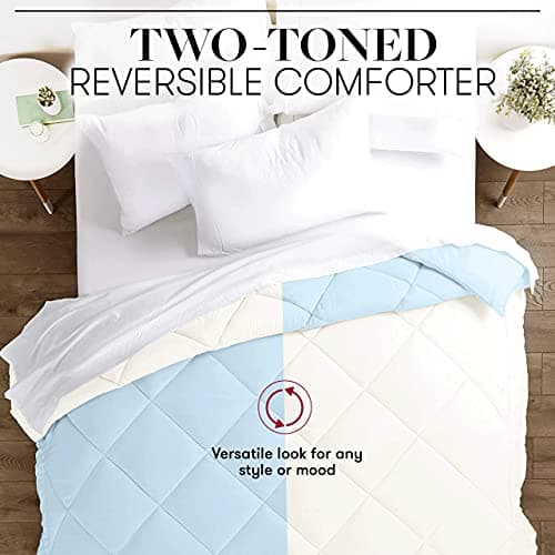 Goose Down Alternative Reversible Comforter - Full/Queen - Brown/Cream