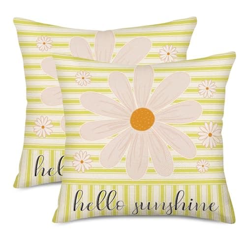 Set of 2 Eucalyptus Pillow Covers 22x22 Inch - Farmhouse Decorations