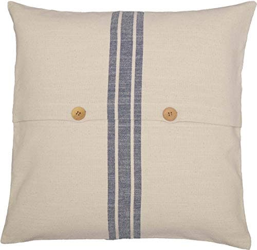 Market Place Blue Grain Sack Stripe Pillow Cover 20 x 20