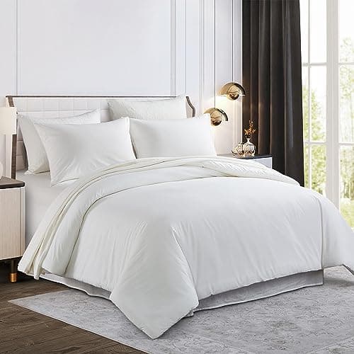 Queen Size White Cotton Comforter Set 3 Pieces