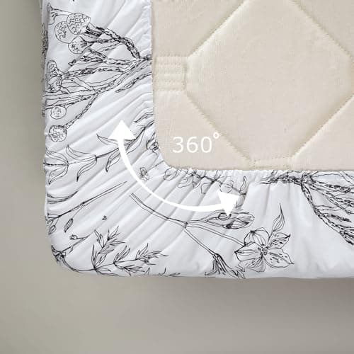 Printed Full Sheet Set with Deep Pocket in Microfiber - 4 Piece Soft and Breathable