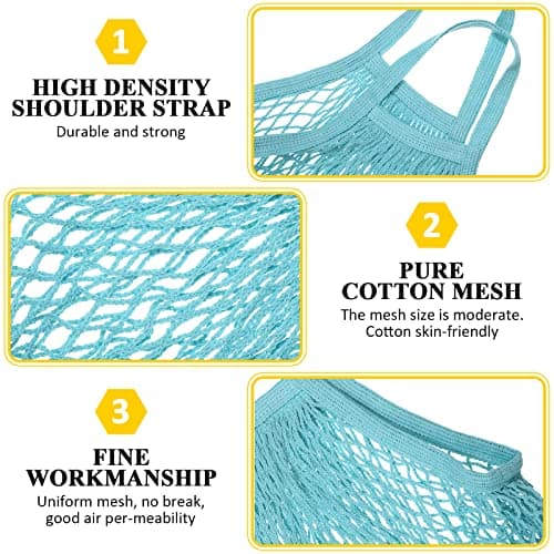 Shappy 12 Pack Large Reusable Mesh Groceries Bag Cotton Tote