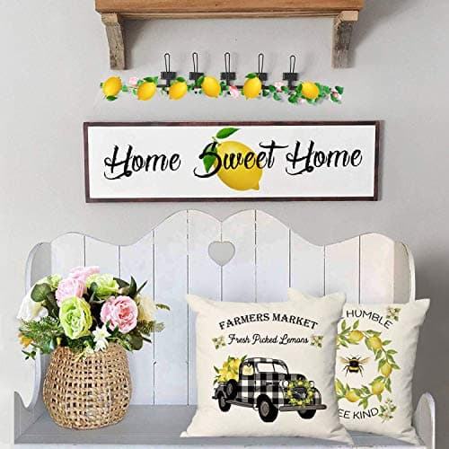 Buffalo Truck Lemon Pillow Covers 18 x 18 Set of 2
