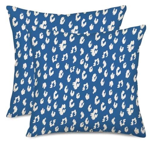 Set of 2 Eucalyptus Pillow Covers 22x22 Inch - Farmhouse Decorations
