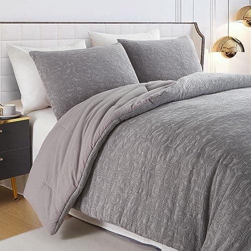 Burnt Orange Cotton Linen Queen Comforter Set