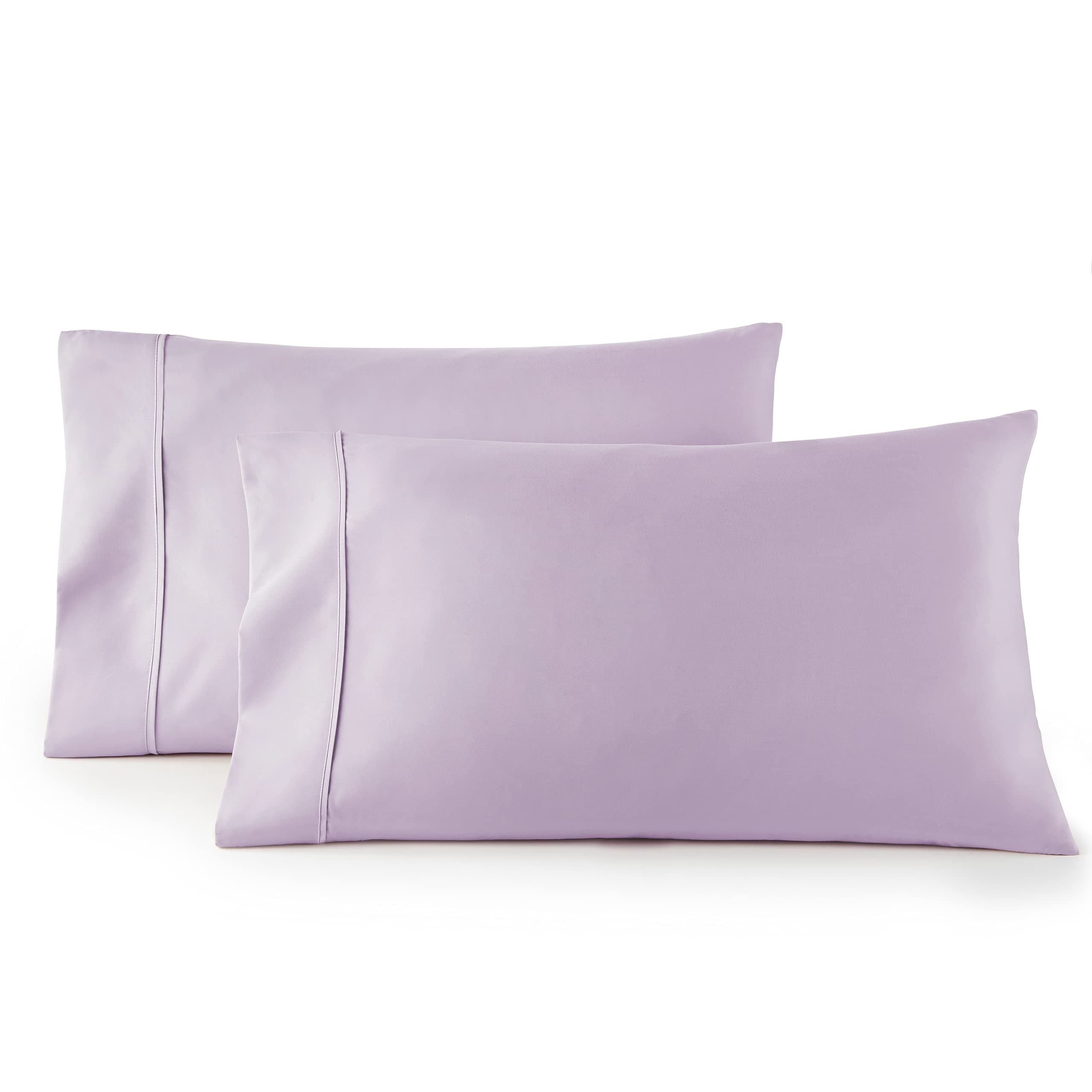King Pillow Cases Set of 2 - Lavender Microfiber Pillowcases