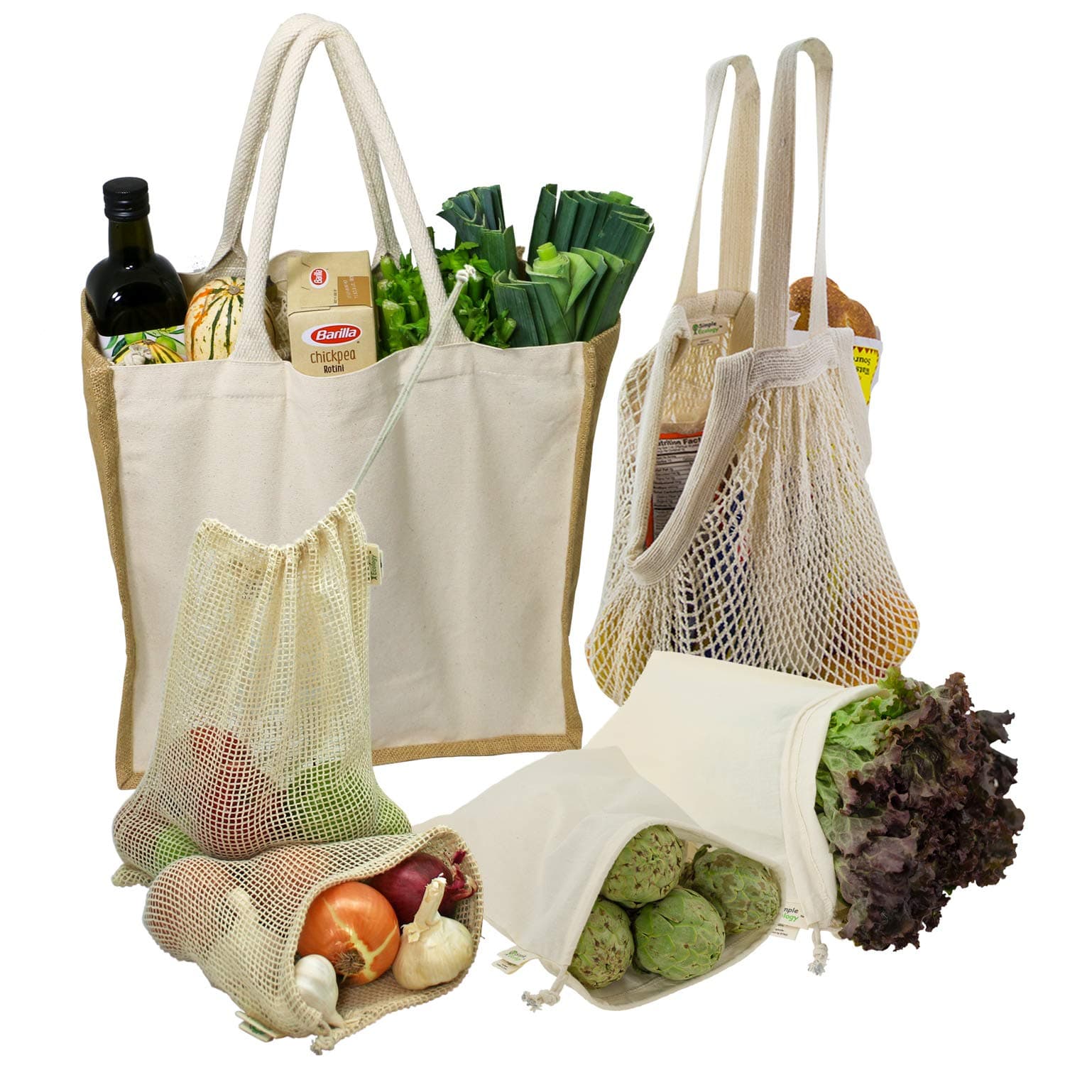 Reusable Farmers Market Shopping Bag Set