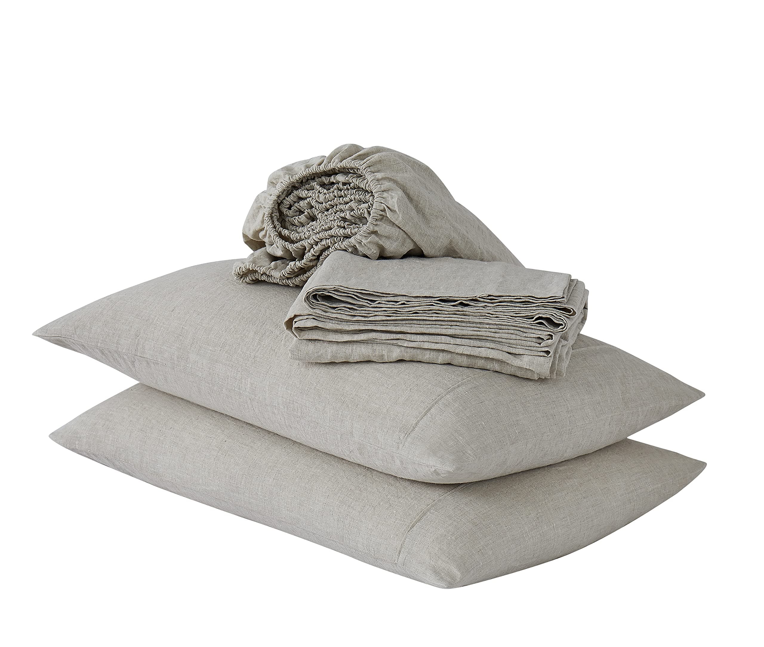 Full Size Linen Bedding Set - 100% French Natural Linen with Stone Washed Finish